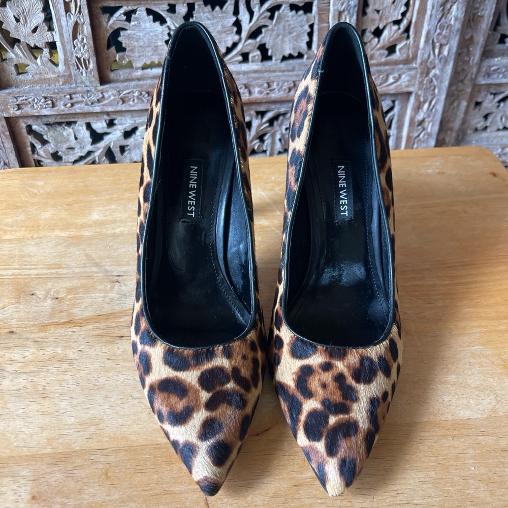 Nine West Faux Fur Leopard Print Heels